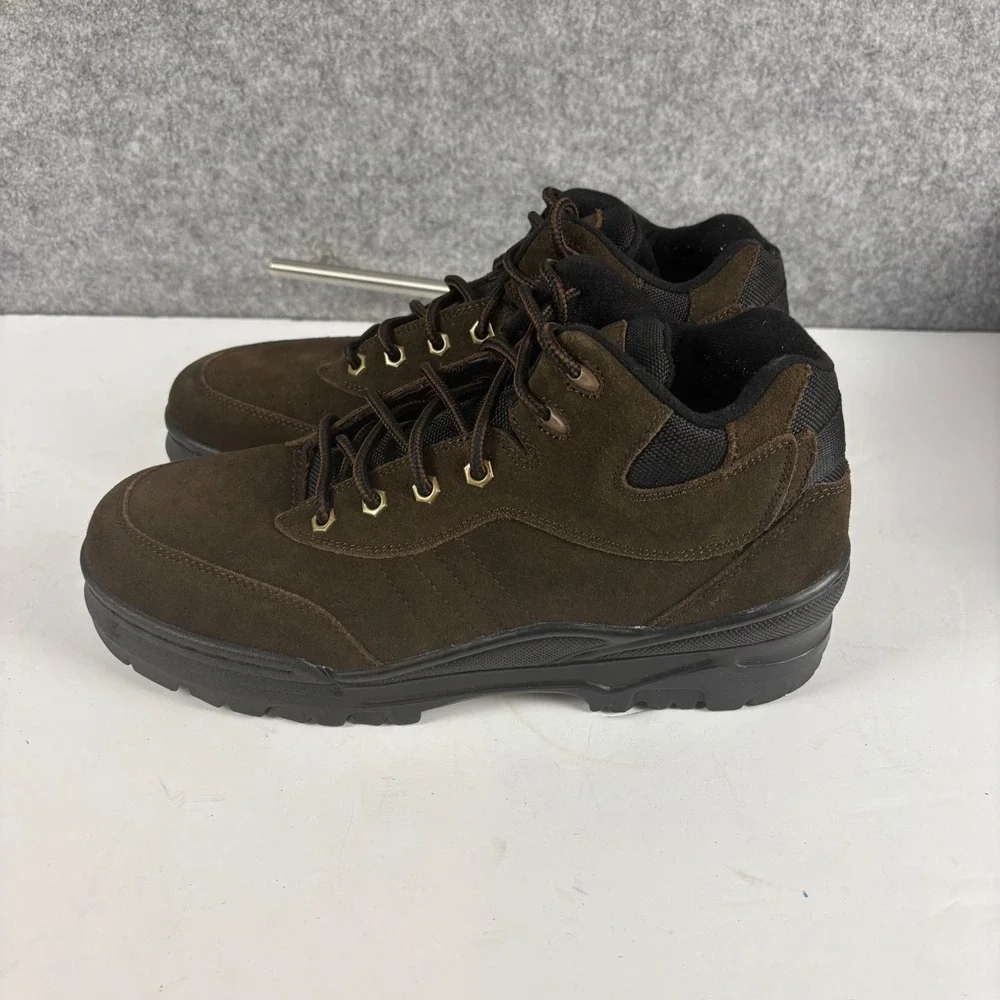 Unbranded Hiking Boots Mens 10 Brown Suede Mid Top Lug Sole 5556 NEW